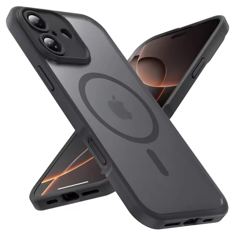Pouzdro pro Apple iPhone 16 Alogy MagSafe Hybrid Matte Case Matný kryt s ochranou objektivu černý