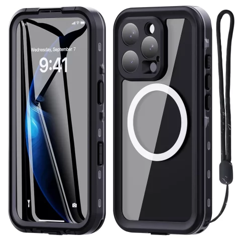 Vodotěsné pouzdro Alogy HydroArmor™ IP68 s průhledným zadním 360 obrněným krytem pro MagSafe pro Apple iPhone 16 Pro