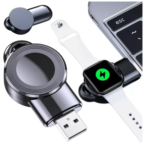 Mini indukční nabíječka pro Apple Watch USB Charging Alogy High-end Chip černá
