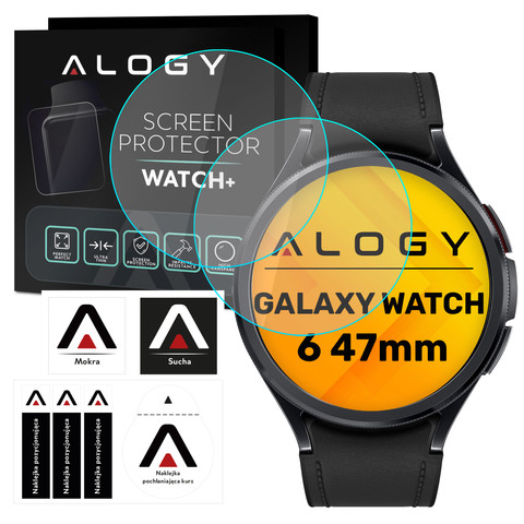 2x tvrzené sklo pro Samsung Galaxy Watch 6 Classic 47mm ochranné pro chytré hodinky Alogy Screen Protector Watch