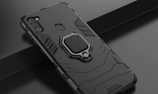 etui Alogie-Ringständer-Rüstungshülle für Samsung Galaxy M11 / A11