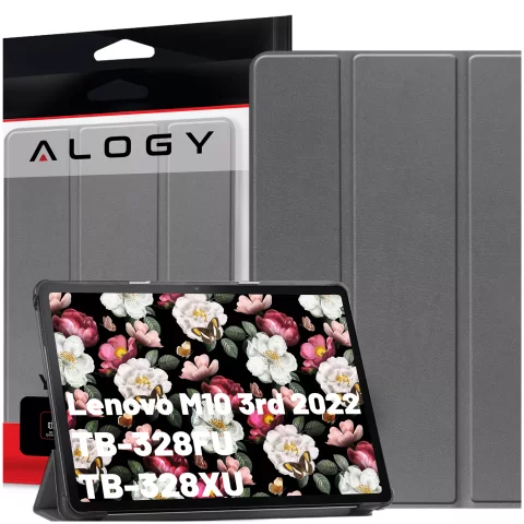 Tablet-Hülle für Lenovo Tab M10 3gen 3 GEN 10.1 2022 TB328FU TB328XU Gehäuse Case Alogy Book Cover Grau