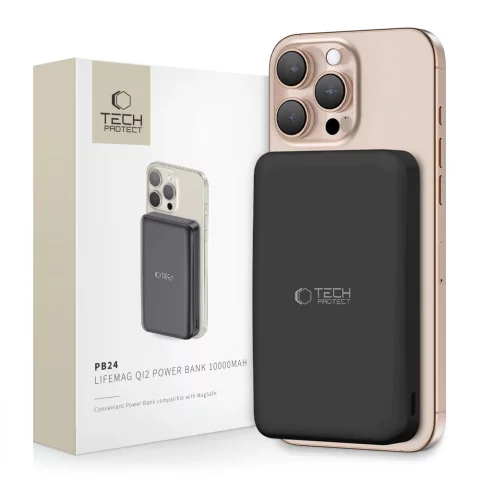 Powerbank Tech-Protect PB24 LifeMag Qi2 MagSafe 10000mAh Czarny