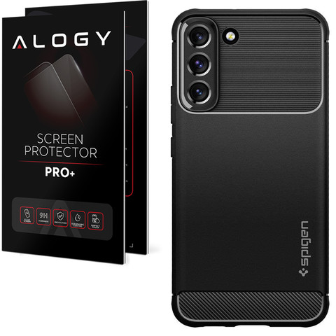 Case for Samsung Galaxy S22 case Spigen Rugged Armor Matte Black Glass