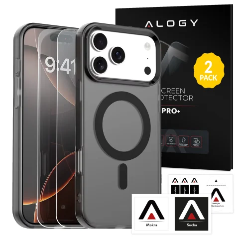 Apple iPhone 17 Pro Max Case – Matte MagSafe Cover with Lens Protection, Slim and Scratch-Resistant, Perfect Fit – Alogy Skinny MatteCase™ Black