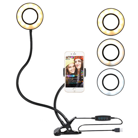 Photographic Alogy LED Selfie Ring Light Phone Holder Black