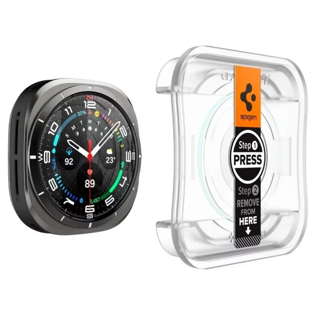 Tvrzené sklo Spigen Glas.Tr „EZ-FIT“ 2-Pack pro Samsung Galaxy Watch Ultra (47 mm) čiré