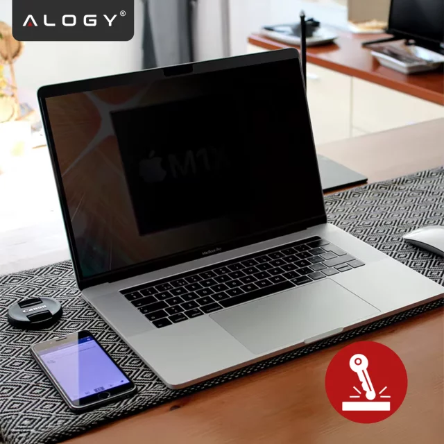 Magnetic Privacy Film for Macbook Air 15" 2023-2025 - Privacy Protection, Easy Installation, Storage Cover, Glare Reduction - Alogy SecureView™