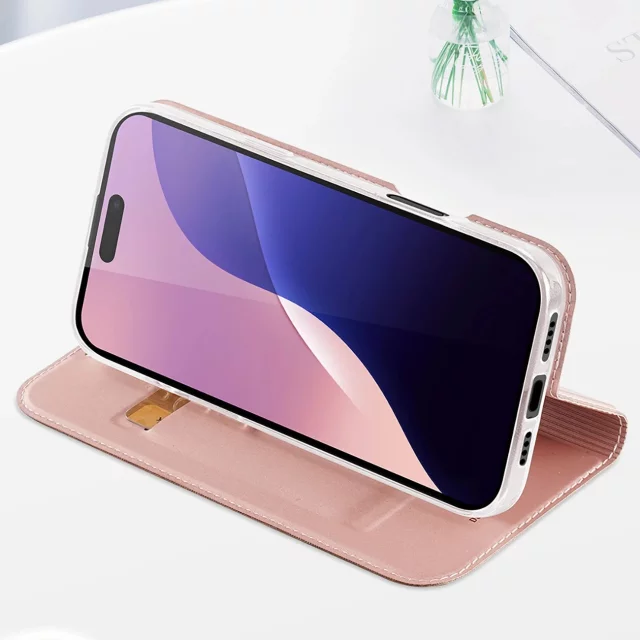 Etui Ochronne do iPhone 16 Pro Max Dux Ducis Skin Pro Różowe z Klapką