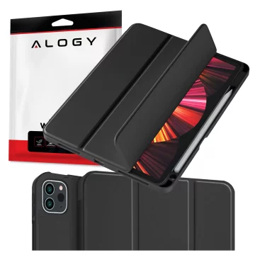 Etui ochronne Alogy Book Cover Pencil Case obudowa z miejscem na rysik do Apple iPad Air 7/6 2025/2024 11", iPad Pro 11 2020 2021 iPad Air 5/4 2022/2020 10.9" Czarne