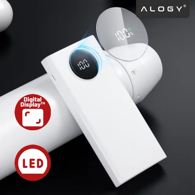 PowerBank Alogy TurboCharge 120W PD PowerDelivery Schnellladung 10000mAh 2x USB-A 1x USB-C Weiß
