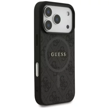 Etui do iPhone 17 Pro Guess 4G Ring Classic Logo MagSafe Black