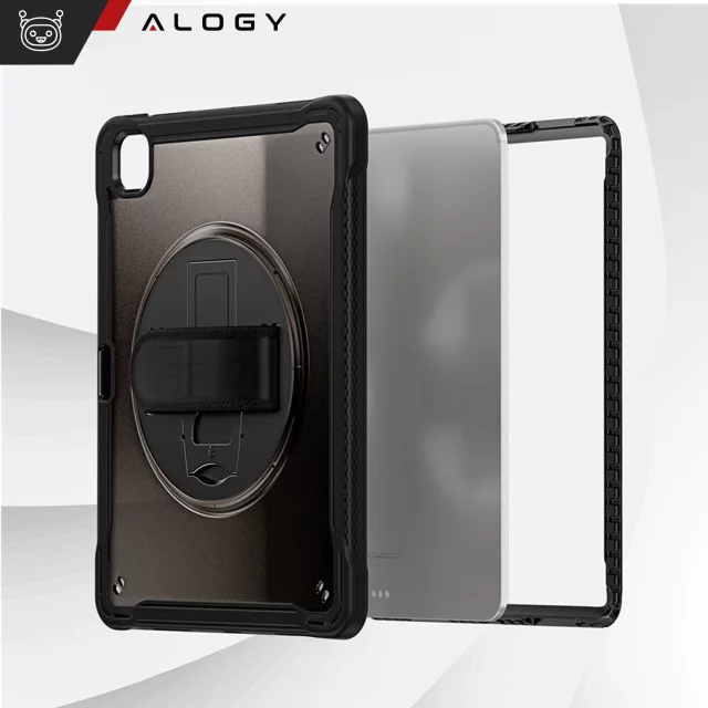 Etui pancerne 360 z miejscem na rysik do Apple iPad Air 11" (2024,2025) / Air 10.9" (2020,2022) / Pro 11 (2018) Alogy Pirate 360 Case obudowa na tablet Czarne