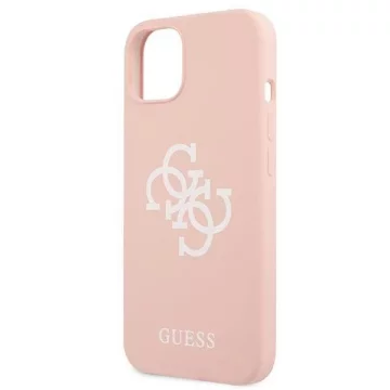 Guess GUHCP13SLS4GWPI iPhone 13 mini 5,4" różowy/růžové pevné pouzdro silikonové 4G logo