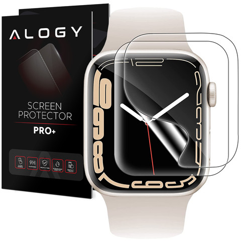 2x Hydrogel Alogy Hydrogel ochranná fólie pro chytré hodinky pro Apple Watch 7 (45 mm)