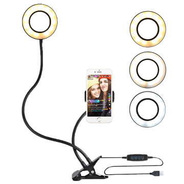 Photographic Alogy LED Selfie Ring Light Phone Holder Black