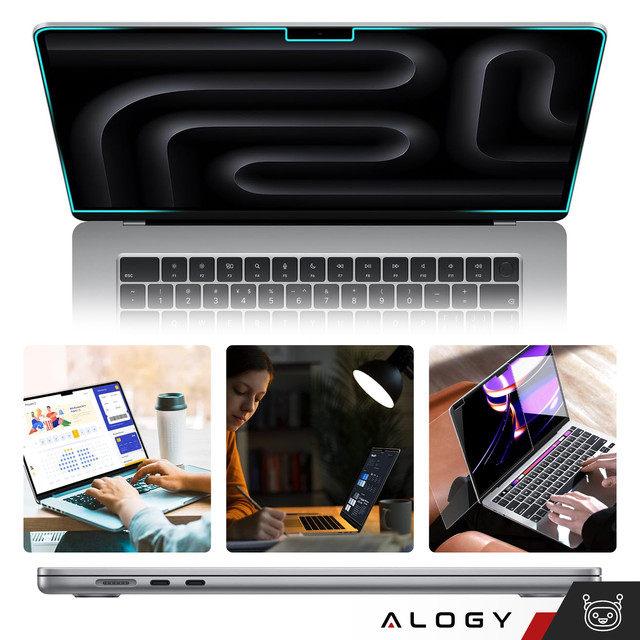 Matná ochranná fólie na displej pro MacBook Air 15 2023 M2 A2941 15,3" Alogy Screen Protect Film s filtrem Anti Blue
