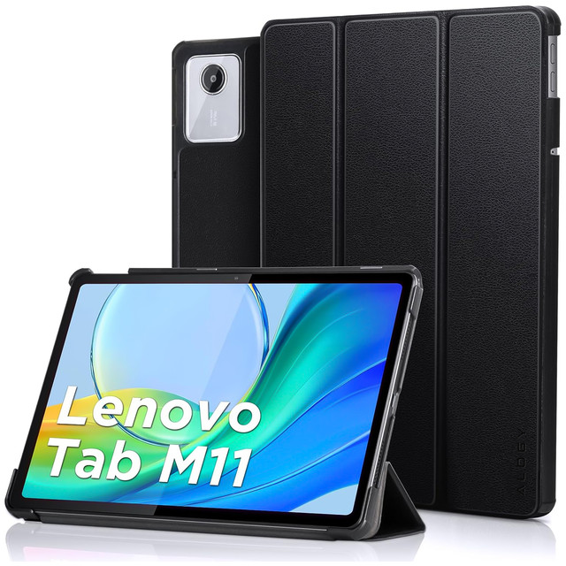 Etui do Lenovo Tab K11 / K11E 11” M11 10.95" TB330FU / TB330XU / TB331FC Book Case Cover z klapką obudowa futerał pokrowiec Alogy Czarne + Szkło + Rysik