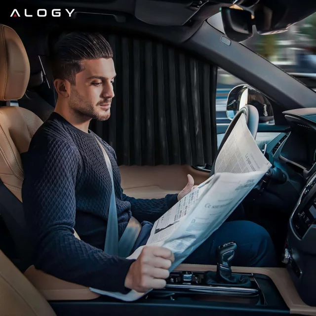 Magnetic Cover Curtain Roller Blind for Front Side Car Windows Sun UV Protection Black [2pcs]