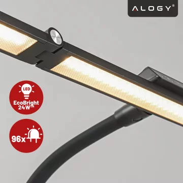 Stolní lampa Alogy DeskPro™ LED se skládacím designem, nastavitelným jasem a plnospektrálním světlem, s držákem na stůl a ochranou očí.