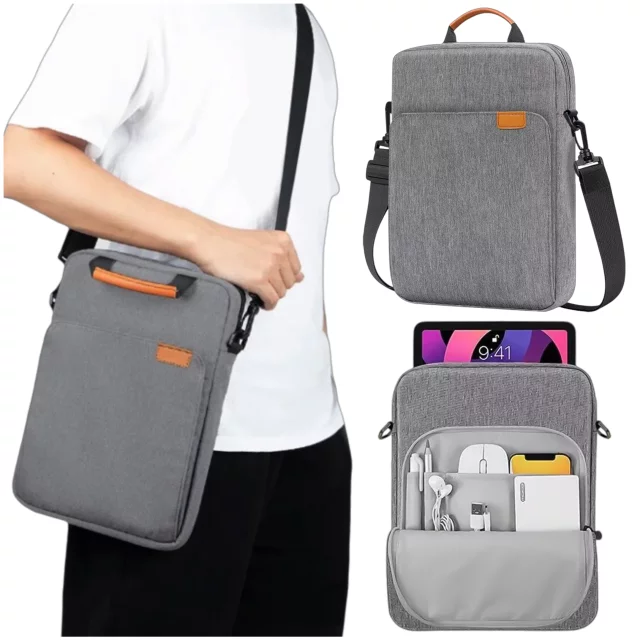 Tasche für Laptop / iPad Pro Air / Tablet 11-13 Zoll Herren Damen Unisex Schultergurt Tasche Hülle Alogy Tasche grau