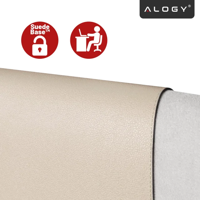 Podložka na stůl 80×40 cm – protiskluzová ochranná podložka z elegantní PU ekokůže, pro myš a klávesnici, stylová a odolná – Alogy WorkMat™ Beige