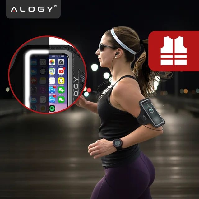 Alogy WaterProof Sport ArmBand Lauftasche, wasserdichtes Armband für Telefon 6,7 Zoll, Schwarz