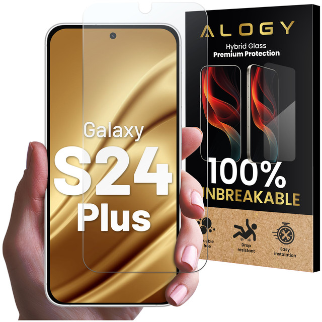 Hybridní sklo pro obrazovku Samsung Galaxy S24 Plus Alogy Flexi Glass 9H Case Friendly plochá obrazovka