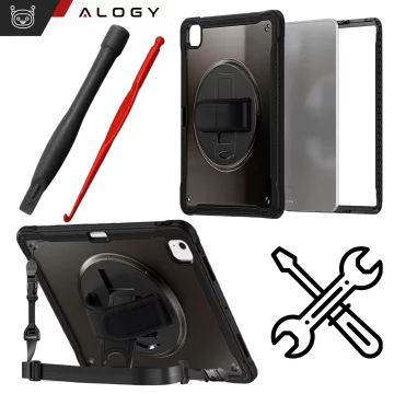 Etui pancerne 360 z miejscem na rysik do Apple iPad Air 11" (2024,2025) / Air 10.9" (2020,2022) / Pro 11 (2018) Alogy Pirate 360 Case obudowa na tablet Czarne