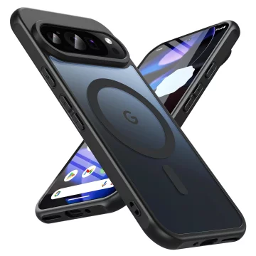 Hülle für Google Pixel 9/ 9 Pro Alogy MagSafe Hybrid Matte Case Rückseite für MagMat Phone Mattschwarz