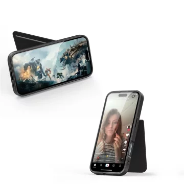 Pouzdro na iPhone 16 Dux Ducis Rafi II Mag MagSafe RFID stojánek černý