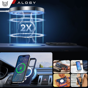 Case for iPhone 15 Pro MagSafe Matt Case Cover frosted Alogy Ring armored phone case Navy Blue Glass