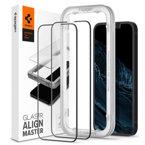 Glass Spigen x2 ALM Glas.tR FC for Apple iPhone 13/ 13 Pro/ 14 Black