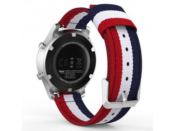 Welling nylon strap for Samsung Gear S3 /watch 46mm red white navy blue (22mm)