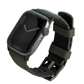 Pasek UNIQ Linus do Apple Watch Series 4/5/6/7/8/SE/SE2/Ultra 42/44/45mm Airosoft Silikon zielony/mechově zelená