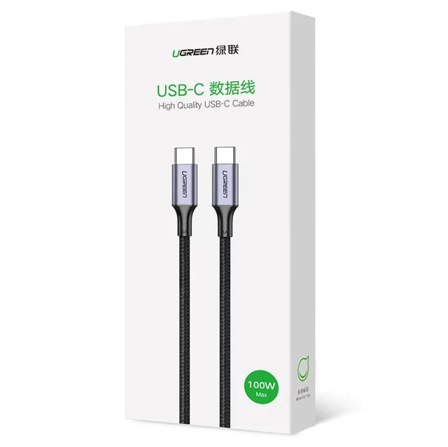 Kabel USB-C – USB-C 100W 5A 1.5m Ugreen US316 90120 PD QC FCP Szary