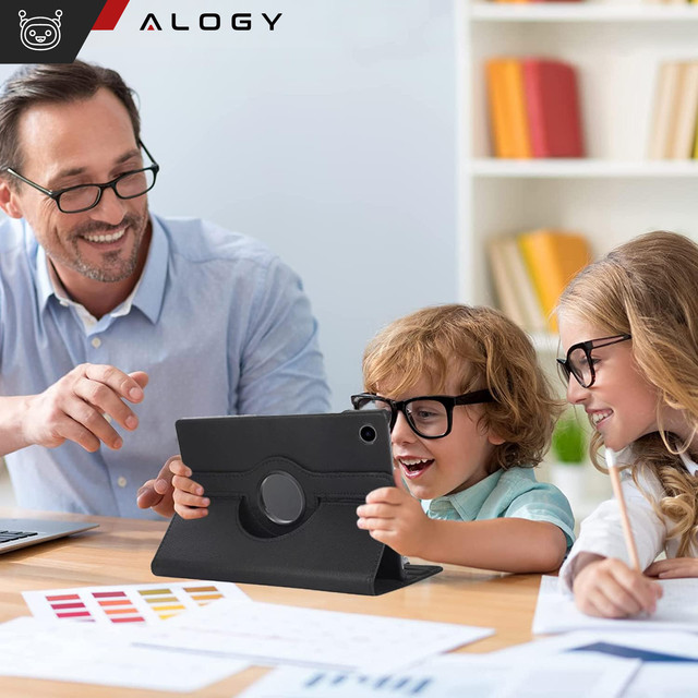 Case for Samsung Galaxy Tab A9 Plus 2023 11" (X210/X215/X216) Swivel Cover Tablet Flip Cover Case Alogy Black Glass