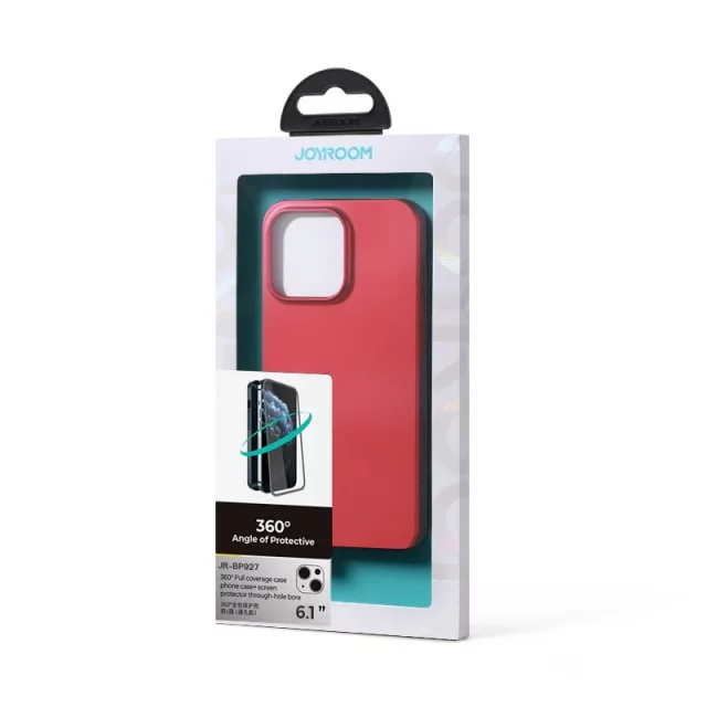 Joyroom 360 Full Case Cover pro iPhone 13 Zadní a přední kryt Tvrzené sklo červené (JR-BP927 červené)