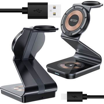 TECH-PROTECT QI15W-A29 3IN1 MAGNETIC MAGSAFE WIRELESS CHARGER BLACK