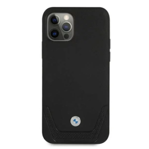 Etui BMW BMHCP12MRSWPK do Apple iPhone 12/12 Pro 6,1" pevné pouzdro kožené perforované
