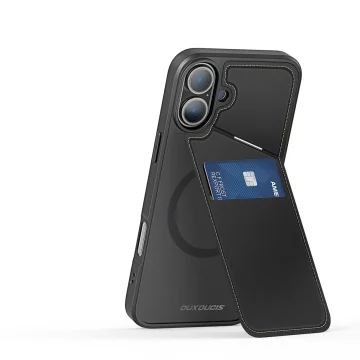 Etui do iPhone 16 Dux Ducis Rafi II Mag MagSafe RFID Podstawka Czarne