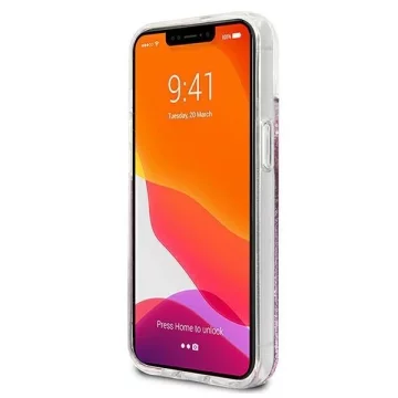 Guess GUHCP13SLGPEPI iPhone 13 mini 5,4" różowy/pink Hardcase Peony Liquid Glitter