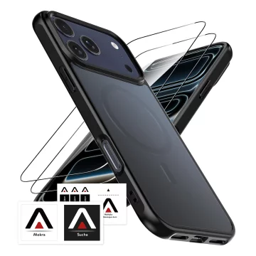 Pouzdro pro Apple iPhone 16 Pro Max Alogy MagSafe Hybrid Matte Case Matte Cover with Lens Protection Black