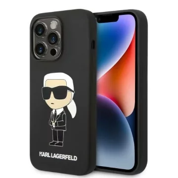 Etui Karl Lagerfeld KLHMP14XSNIKBCK na iPhone 14 Pro Max 6,7" pevný obal silikonový Ikonik Magsafe černý/černý