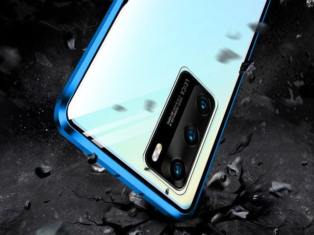 Dr.Fit doppelseitige magnetische Glashülle für Huawei P40 Blue