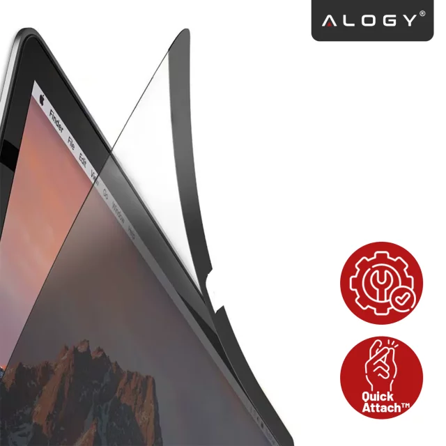Magnetic Privacy Film for Macbook Air 15" 2023-2025 - Privacy Protection, Easy Installation, Storage Cover, Glare Reduction - Alogy SecureView™