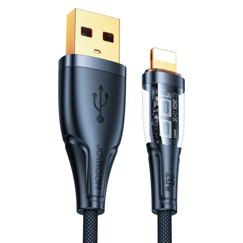 Rychlonabíjecí kabel Joyroom s chytrým vypínačem USB-A - Lightning 2.4A 1.2m černý (S-UL012A3)
