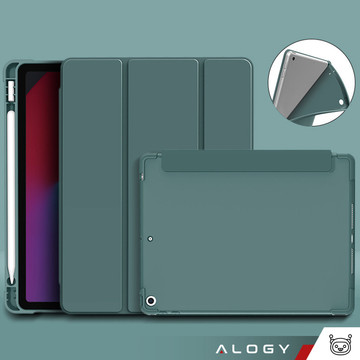 Pouzdro pro Apple iPad 10.2 9 Gen 8/7 2021/2020/2019 Smart Pencil Case Alogy TPU Kryt na tablet Zelené sklo