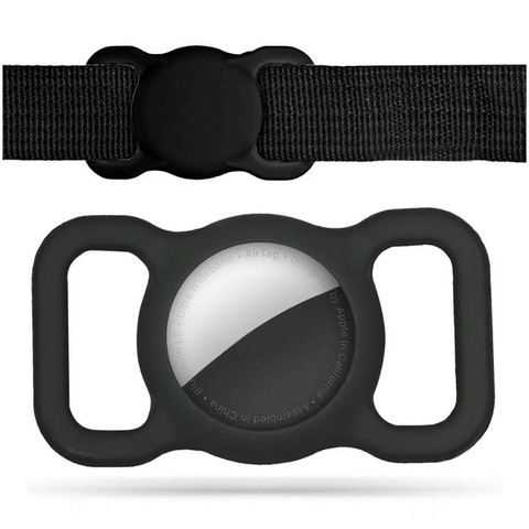 Hundehalsband-Etui für Apple AirTag Black Ortungsgerät