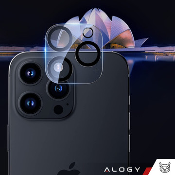 Pouzdro pro iPhone 14 Pro sada 4 brýlí 5v1 obrněný 360 Alogy Hybrid 2x sklo displeje 2x čočka černá-průhledná